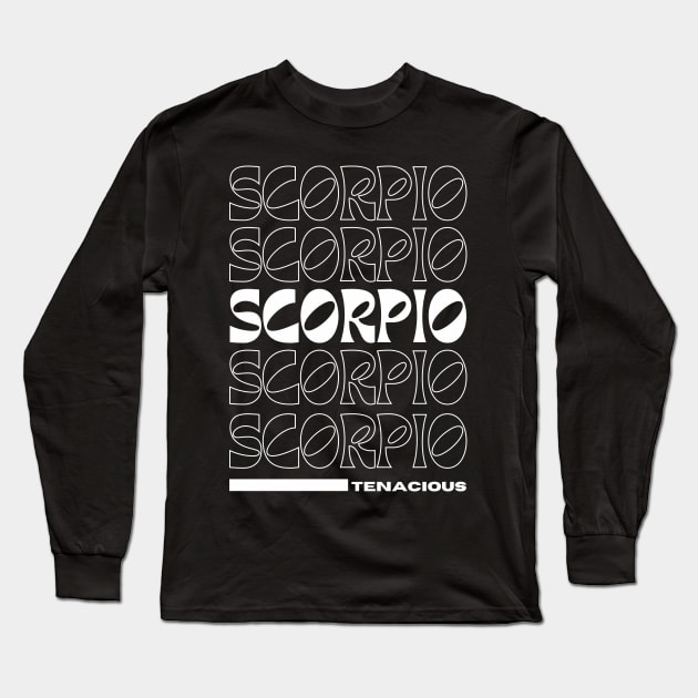 scorpio Zodiac retro design Long Sleeve T-Shirt by Juliet & Gin